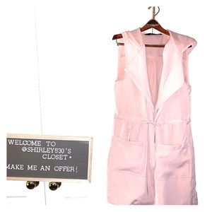 Pink hoodie cardigan with wide large front pockets